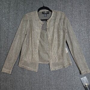 NWT JS Collections Womens Textured‎ Bronze Metallic Tank Top & Blazer Set Size 6